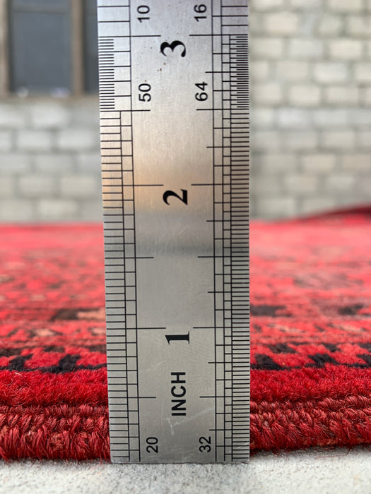 9'2 x 6'6 handgeknoopt Perzisch wollen tapijt - Rood tribaal geometrisch vloerkleed - KBHM-647