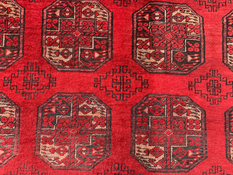 9'2 x 6'6 handgeknoopt Perzisch wollen tapijt - Rood tribaal geometrisch vloerkleed - KBHM-647