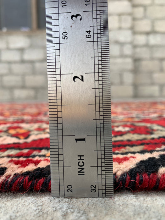 9'7 x 4'2 handgeknoopt Perzisch wollen vloerkleed - Rood tribaal geometrisch karpet - KBHM-653