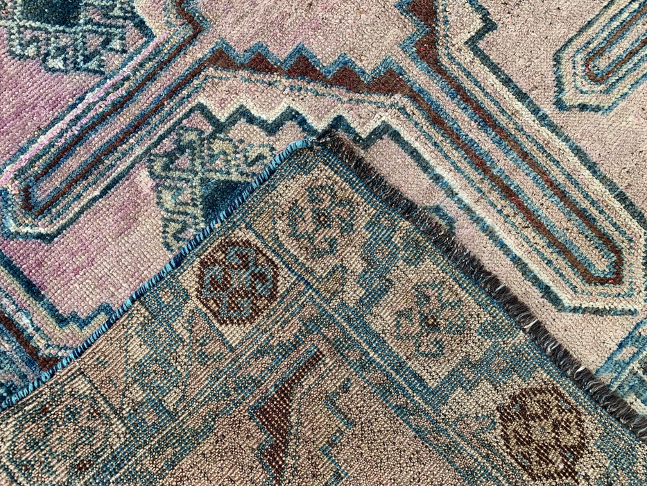 8'3 x 4'3 Hand-Knotted Persian Wool Rug - Blush Geometric Tribal Area Rug - KBHM-654
