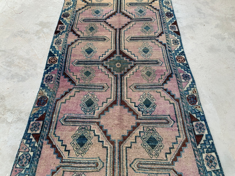 8'3 x 4'3 Hand-Knotted Persian Wool Rug - Blush Geometric Tribal Area Rug - KBHM-654