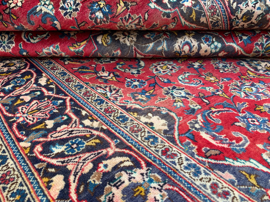 8'4 x 4'9 Hand-Knotted Persian Wool Rug - Red Floral Medallion Area Rug - KBHM-657