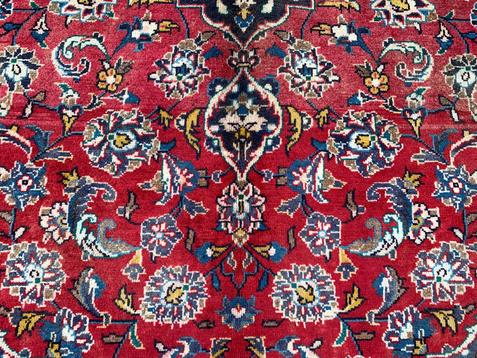 8'4 x 4'9 Hand-Knotted Persian Wool Rug - Red Floral Medallion Area Rug - KBHM-657