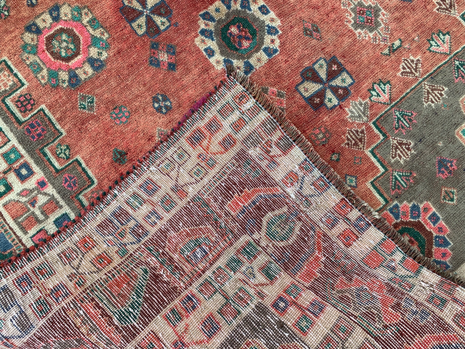 8'8 x 5'9 Hand-Knotted Persian Wool Rug - Blush Tribal Geometric Area Rug - KBHM-658