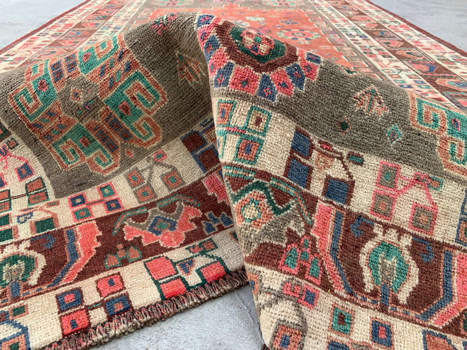 8'8 x 5'9 Hand-Knotted Persian Wool Rug - Blush Tribal Geometric Area Rug - KBHM-658