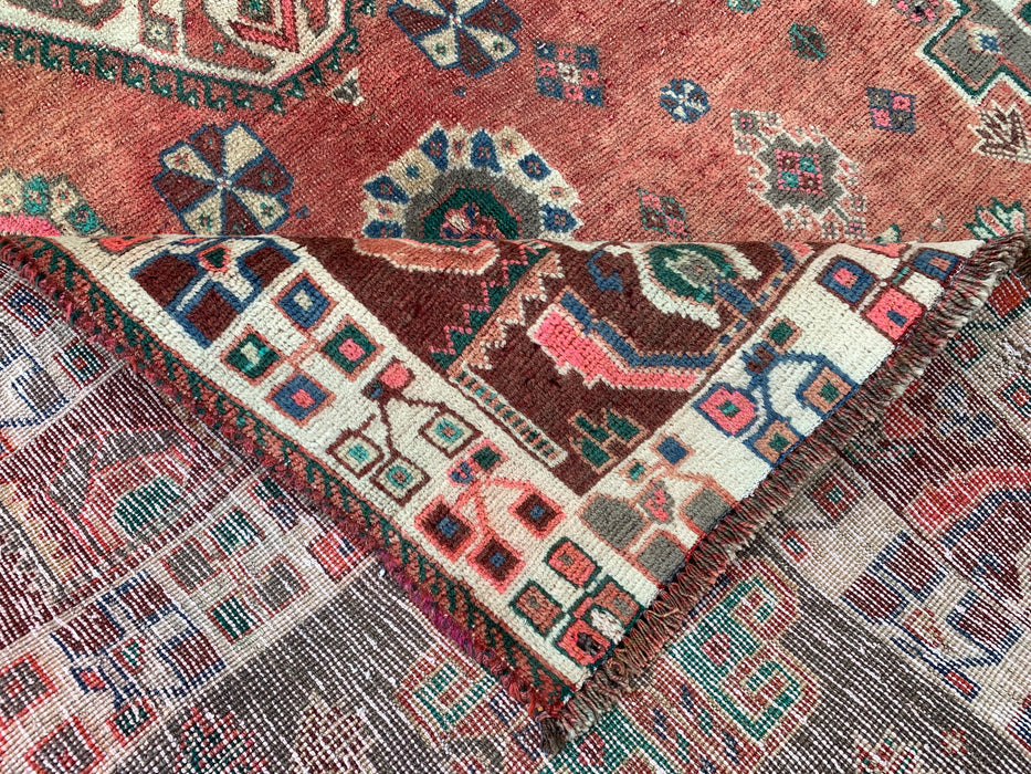8'8 x 5'9 Hand-Knotted Persian Wool Rug - Blush Tribal Geometric Area Rug - KBHM-658