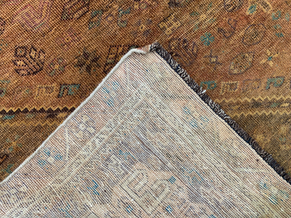 Handgemaakt Perzisch wollen vloerkleed 7x10 - Bruin tribaal geometrisch Perzisch stijl vloerkleed - Exacte afmeting 10'0" x 6'8" - KBHM-659