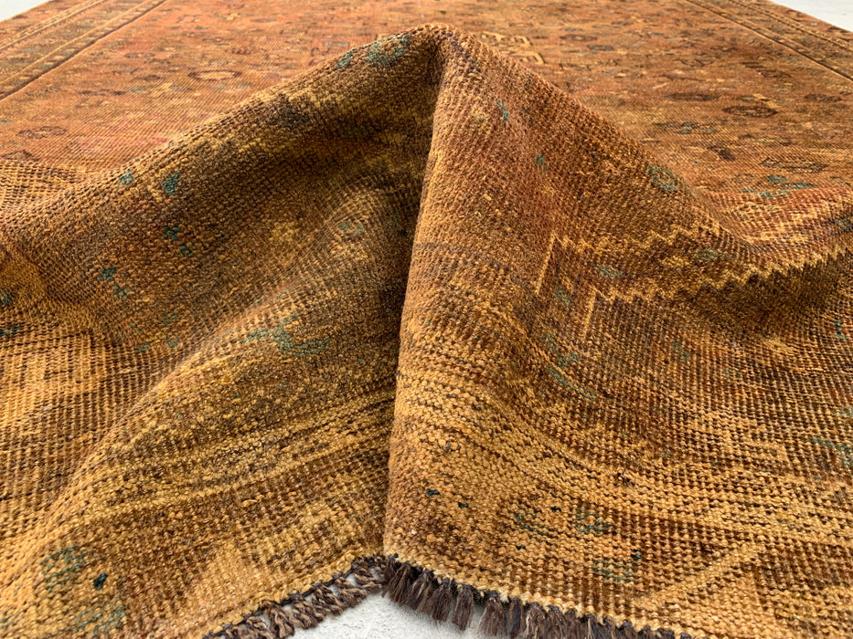 Handgemaakt Perzisch wollen vloerkleed 7x10 - Bruin tribaal geometrisch Perzisch stijl vloerkleed - Exacte afmeting 10'0" x 6'8" - KBHM-659