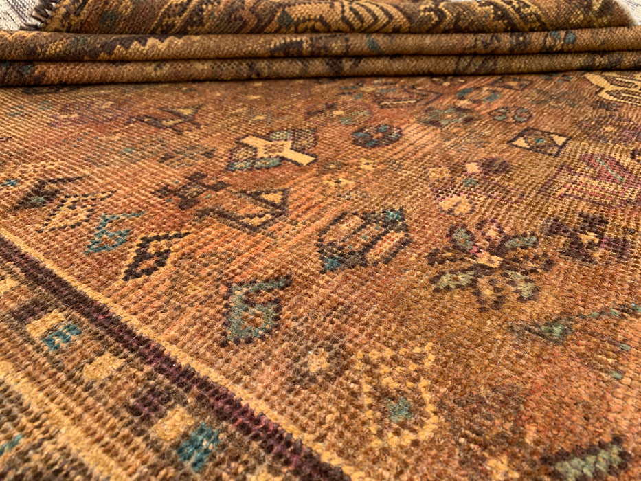 Handgemaakt Perzisch wollen vloerkleed 7x10 - Bruin tribaal geometrisch Perzisch stijl vloerkleed - Exacte afmeting 10'0" x 6'8" - KBHM-659