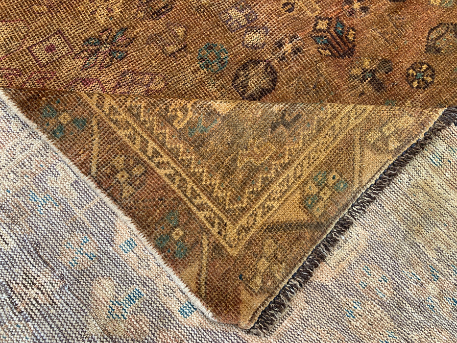 Handgemaakt Perzisch wollen vloerkleed 7x10 - Bruin tribaal geometrisch Perzisch stijl vloerkleed - Exacte afmeting 10'0" x 6'8" - KBHM-659
