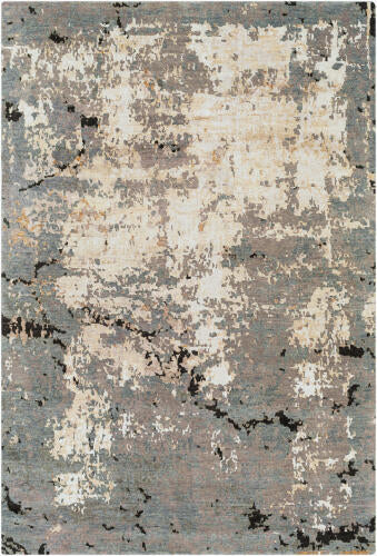 Arte Handmade Wool & Viscose Rug — Denim / Saffron | RTE-2307 - performance