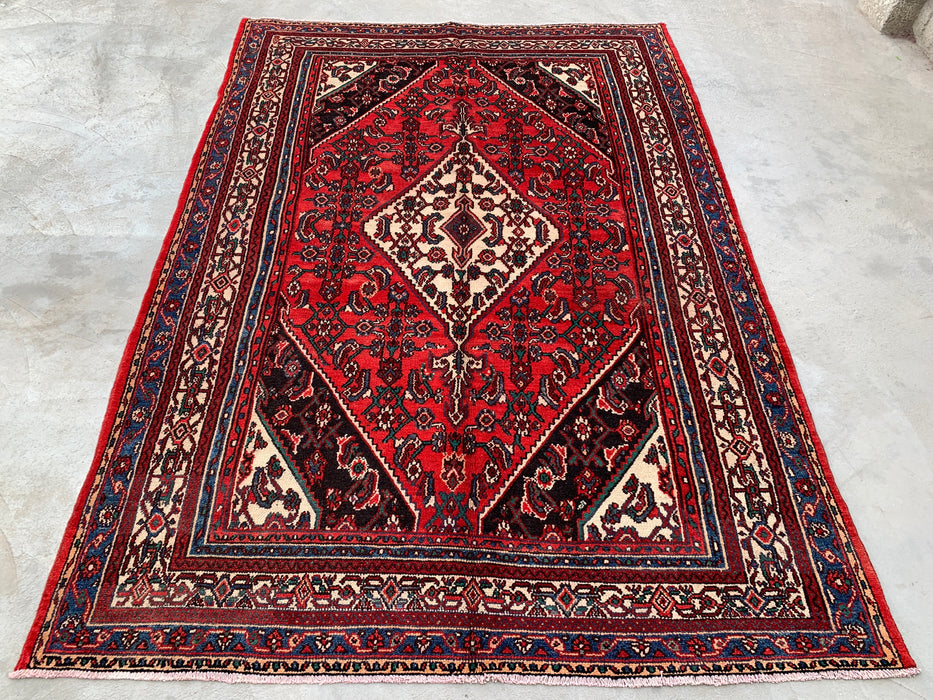 Handgemaakt Perzisch wollen vloerkleed 213x305 cm - Rood traditioneel medaillon Perzisch stijl kleed - Exacte afmeting 305 cm x 213 cm - KBHM-660
