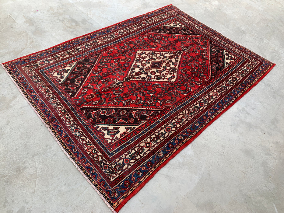 Handgemaakt Perzisch wollen vloerkleed 213x305 cm - Rood traditioneel medaillon Perzisch stijl kleed - Exacte afmeting 305 cm x 213 cm - KBHM-660