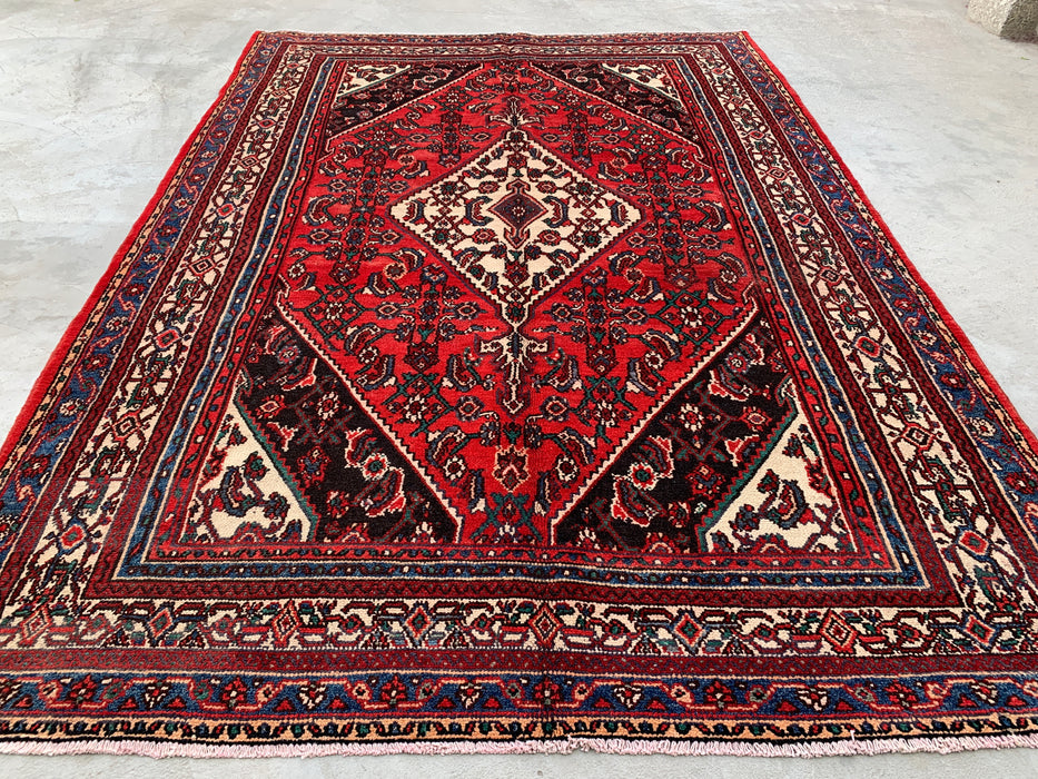 Handgemaakt Perzisch wollen vloerkleed 213x305 cm - Rood traditioneel medaillon Perzisch stijl kleed - Exacte afmeting 305 cm x 213 cm - KBHM-660
