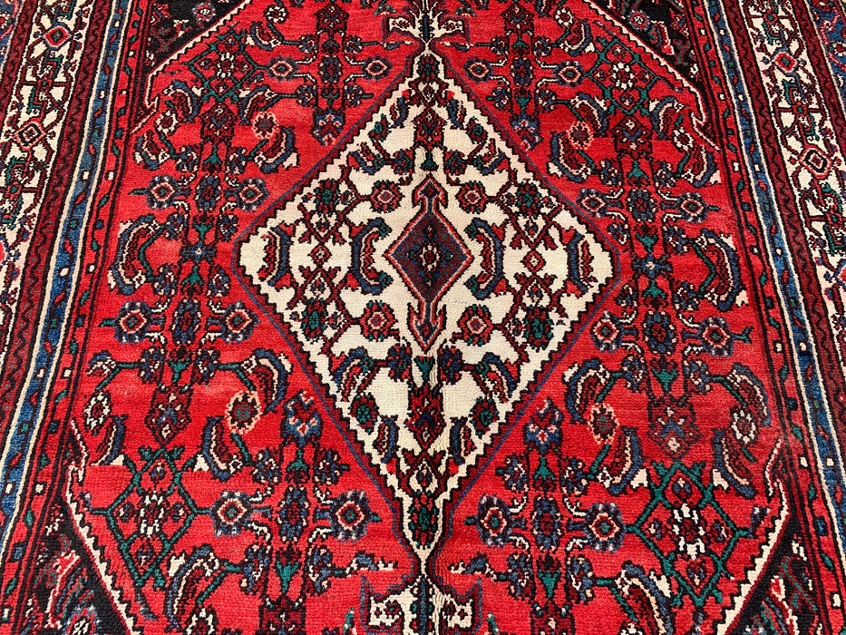 Handgemaakt Perzisch wollen vloerkleed 213x305 cm - Rood traditioneel medaillon Perzisch stijl kleed - Exacte afmeting 305 cm x 213 cm - KBHM-660