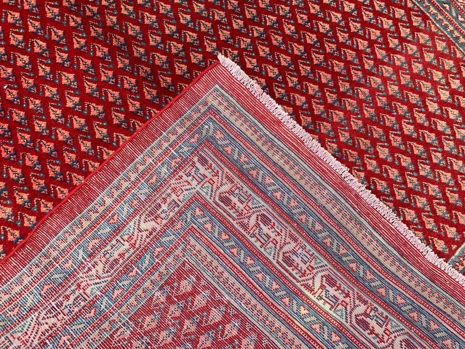 216 x 140 cm handgeknoopt Perzisch wollen vloerkleed - Rood geometrisch traditioneel tapijt - KBHM-662