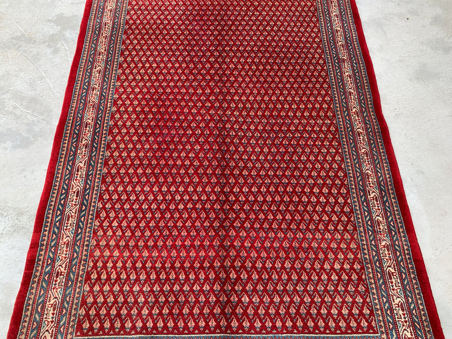 216 x 140 cm handgeknoopt Perzisch wollen vloerkleed - Rood geometrisch traditioneel tapijt - KBHM-662