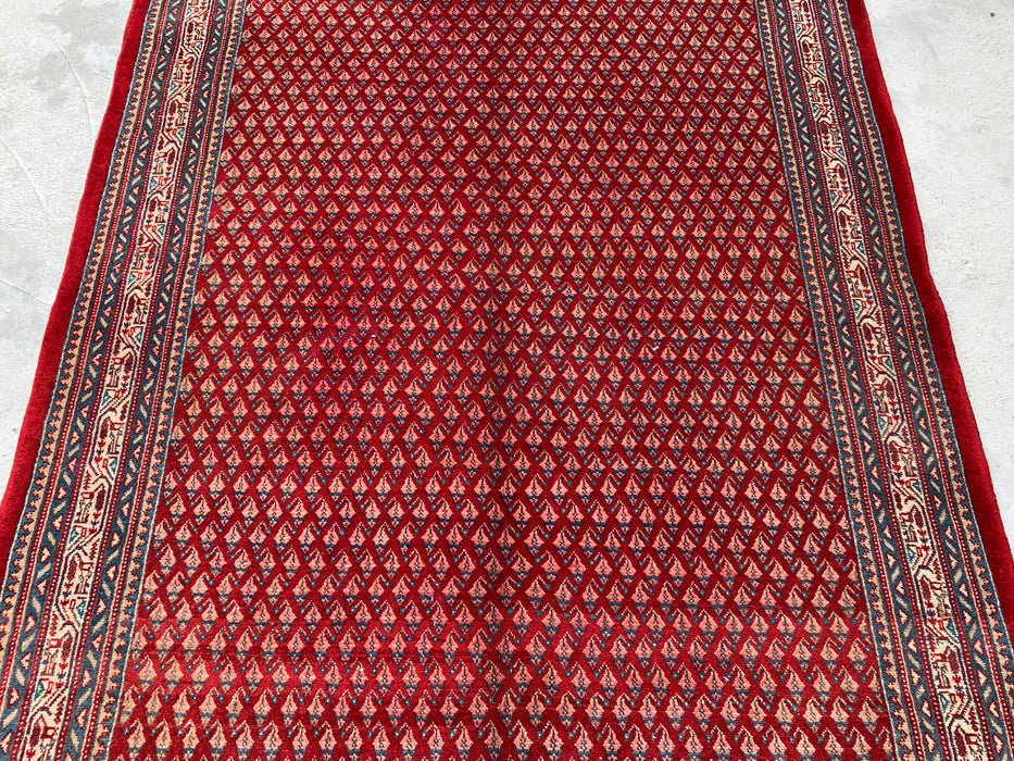 216 x 140 cm handgeknoopt Perzisch wollen vloerkleed - Rood geometrisch traditioneel tapijt - KBHM-662