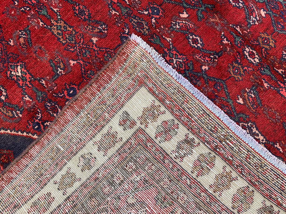 Handmade Persian Wool Area Rug 7x10 - Red Floral Medallion Persian Style Rug - Exact Size 9'2" x 6'10" - KBHM-663