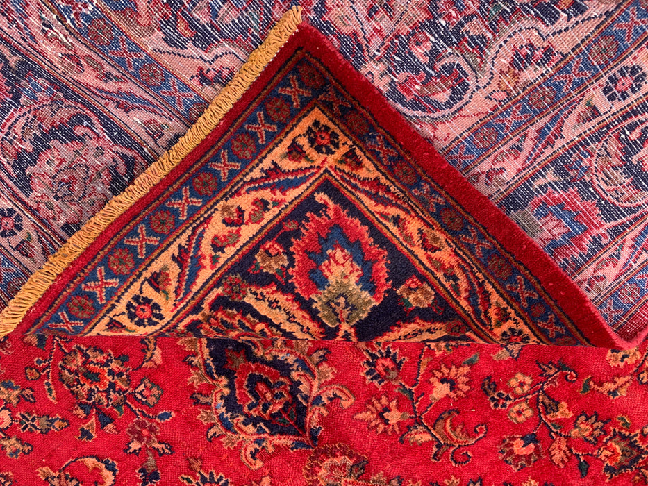Handgemaakt Perzisch wollen vloerkleed 215x305 cm - Rood Perzisch tapijt met bloemenmedaillon - Exacte afmeting 290 cm x 191 cm - KBHM-664