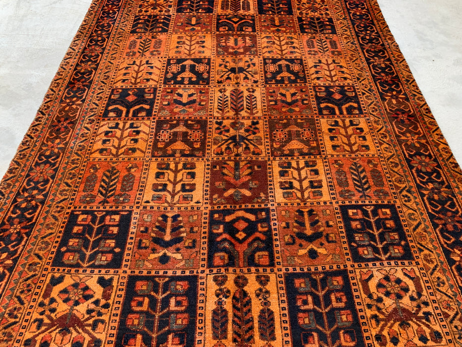 Handgemaakt Perzisch wollen vloerkleed 213x305 cm - Perzisch stijl kleed met roestkleurige geometrische panelen - Exacte afmeting 290 cm x 203 cm - KBHM-665