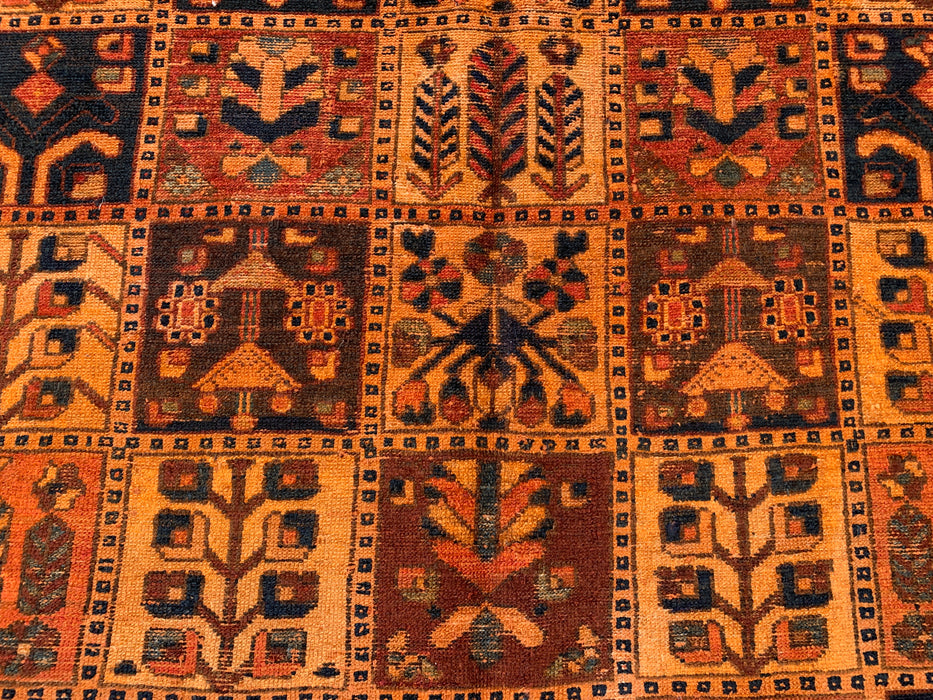 Handgemaakt Perzisch wollen vloerkleed 213x305 cm - Perzisch stijl kleed met roestkleurige geometrische panelen - Exacte afmeting 290 cm x 203 cm - KBHM-665