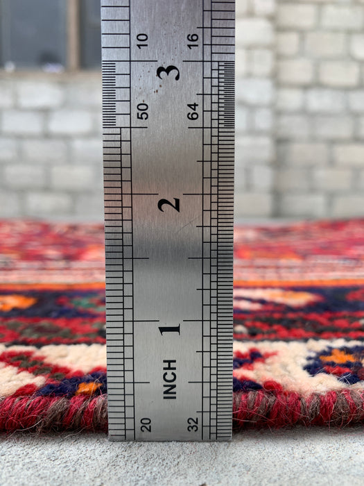 8'3 x 4'9 Handgeknoopt Perzisch wollen vloerkleed - Rood tribaal medaillon karpet - KBHM-666