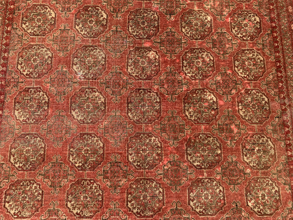 Handmade Persian Wool Area Rug 7x10 - Red Traditional Geometric Persian Style Rug - Exact Size 8'10" x 6'5" - KBHM-668