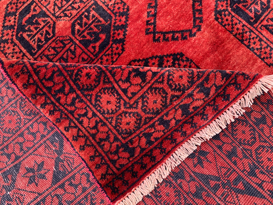 Handmade Persian Wool Area Rug 7x10 - Red Tribal Geometric Persian Style Rug - Exact Size 9'0" x 6'6" - KBHM-670