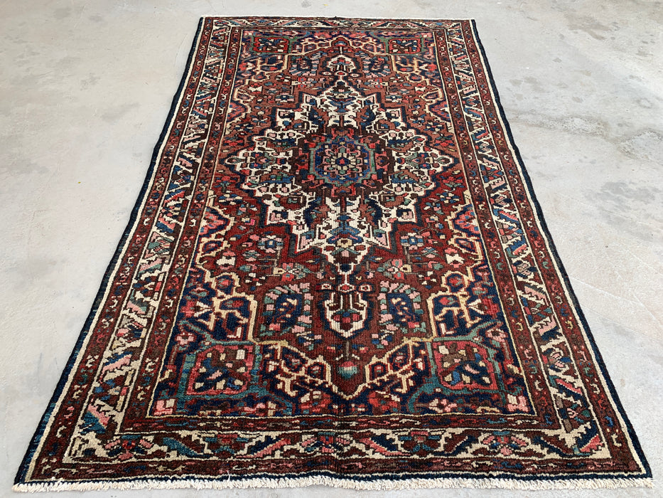 211 x 124 cm Handgeknoopt Perzisch wollen tapijt - Rood medaillon traditioneel karpet - KBHM-673