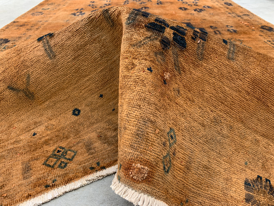 7'5 x 5'4 handgeknoopt Perzisch wollen vloerkleed - Bruin tribaal medaillon vloerkleed - KBHM-674