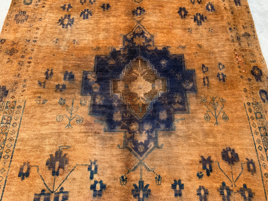 7'5 x 5'4 handgeknoopt Perzisch wollen vloerkleed - Bruin tribaal medaillon vloerkleed - KBHM-674