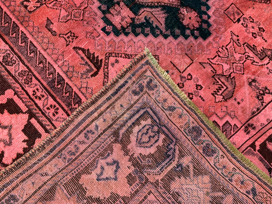 7'8 x 5'0 Handgeknoopt Perzisch wollen vloerkleed - Roze tribaal medaillon karpet - KBHM-675