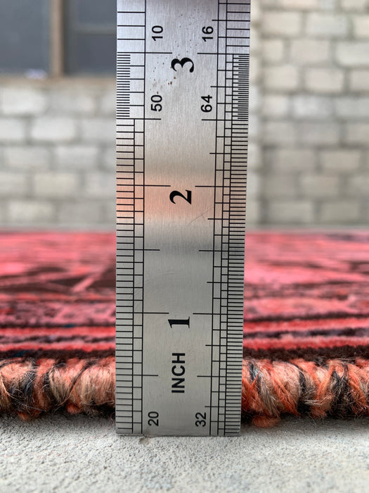 7'8 x 5'0 Handgeknoopt Perzisch wollen vloerkleed - Roze tribaal medaillon karpet - KBHM-675