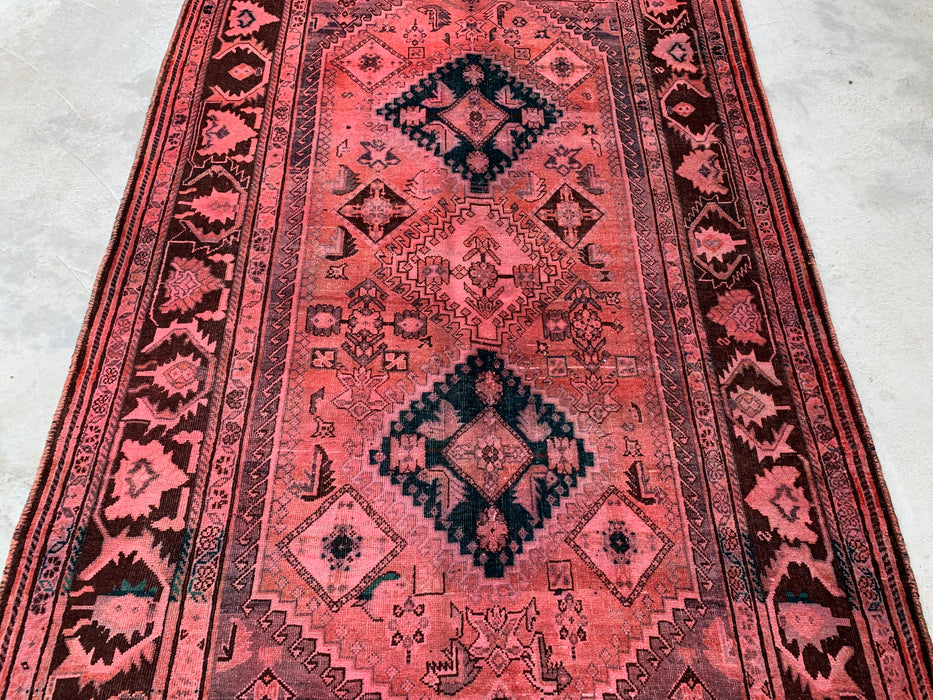 7'8 x 5'0 Handgeknoopt Perzisch wollen vloerkleed - Roze tribaal medaillon karpet - KBHM-675