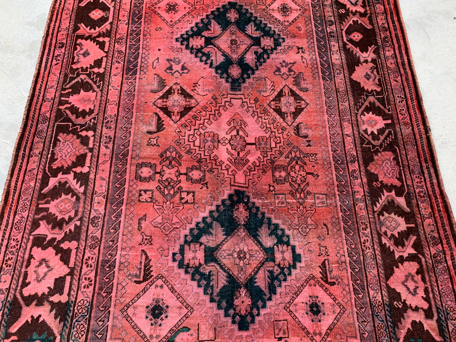 7'8 x 5'0 Handgeknoopt Perzisch wollen vloerkleed - Roze tribaal medaillon karpet - KBHM-675