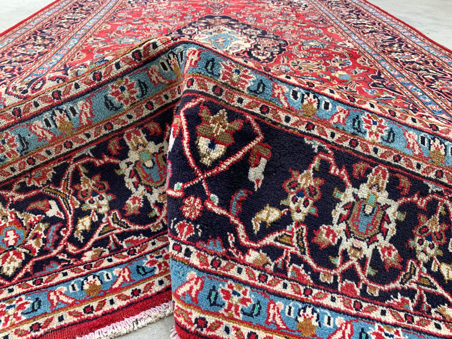 Handgemaakt Perzisch wollen vloerkleed 210x300 cm - Rood bloemrijk medaillon Perzisch stijl vloerkleed - Exacte afmeting 287 x 188 cm - KBHM-679