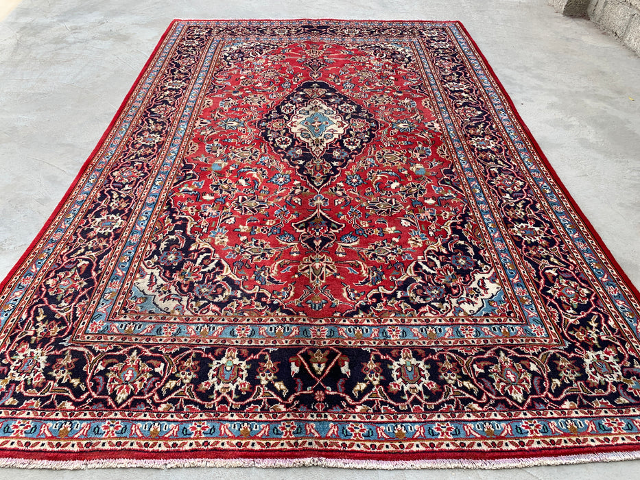 Handgemaakt Perzisch wollen vloerkleed 210x300 cm - Rood bloemrijk medaillon Perzisch stijl vloerkleed - Exacte afmeting 287 x 188 cm - KBHM-679