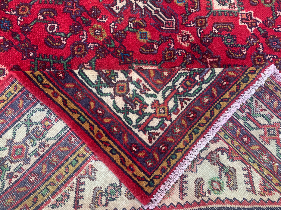 Handgemaakt Perzisch wollen vloerkleed 213x305 cm - Rood Perzisch tapijt met tribaal medaillon - Exacte afmeting 310 x 208 cm - KBHM-680