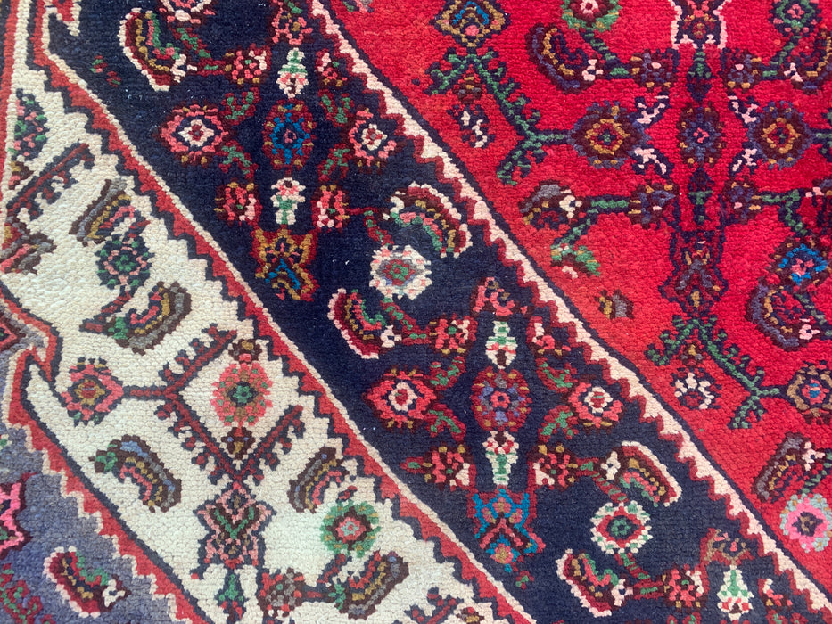 Handgemaakt Perzisch wollen vloerkleed 213x305 cm - Rood Perzisch tapijt met tribaal medaillon - Exacte afmeting 310 x 208 cm - KBHM-680