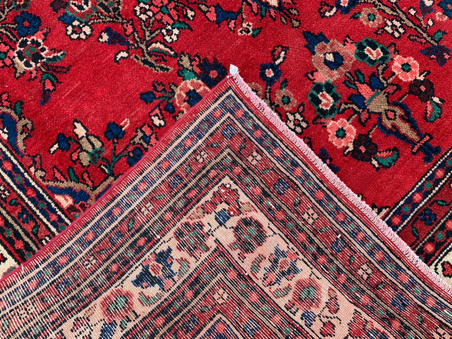 Handgeweven Perzisch wollen vloerkleed 210x300 cm - Rood Perzisch tapijt met bloemenmedaillon - Exacte afmeting 290 x 203 cm - KBHM-681