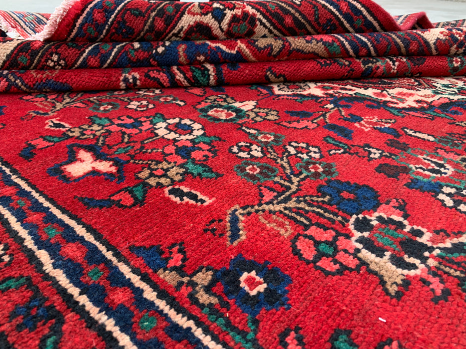 Handgeweven Perzisch wollen vloerkleed 210x300 cm - Rood Perzisch tapijt met bloemenmedaillon - Exacte afmeting 290 x 203 cm - KBHM-681