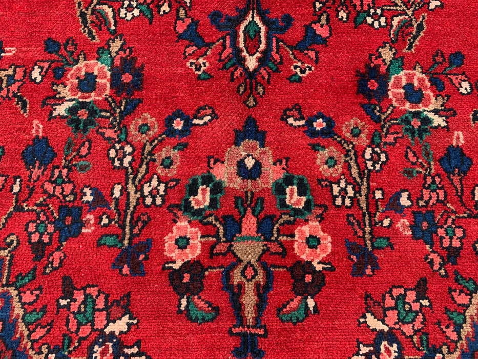 Handgeweven Perzisch wollen vloerkleed 210x300 cm - Rood Perzisch tapijt met bloemenmedaillon - Exacte afmeting 290 x 203 cm - KBHM-681