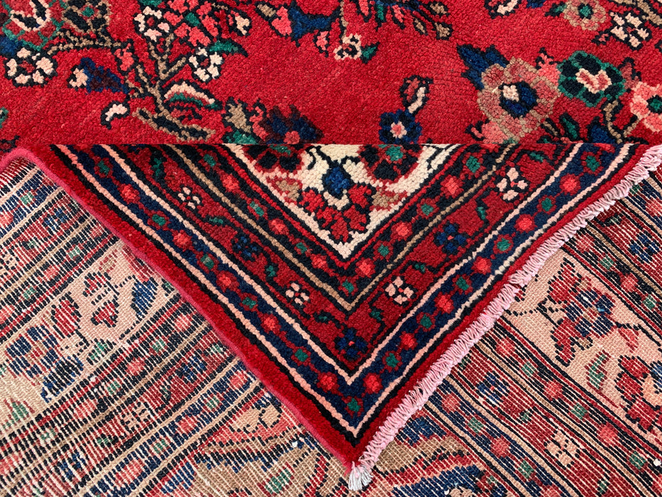 Handgeweven Perzisch wollen vloerkleed 210x300 cm - Rood Perzisch tapijt met bloemenmedaillon - Exacte afmeting 290 x 203 cm - KBHM-681
