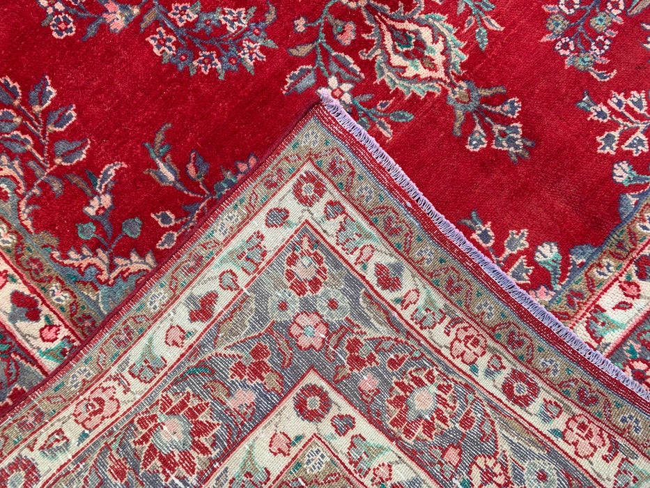 Handgemaakt Perzisch wollen vloerkleed 210x300 cm - Rood bloemenmedaillon Perzisch stijl kleed - Exacte afmeting 302 cm x 208 cm - KBHM-685