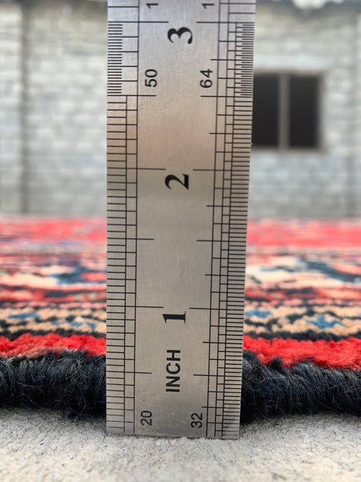 Handmade Persian Wool Area Rug 7x10 - Red Floral Medallion Persian Style Rug - Exact Size 9'3" x 6'10" - KBHM-686