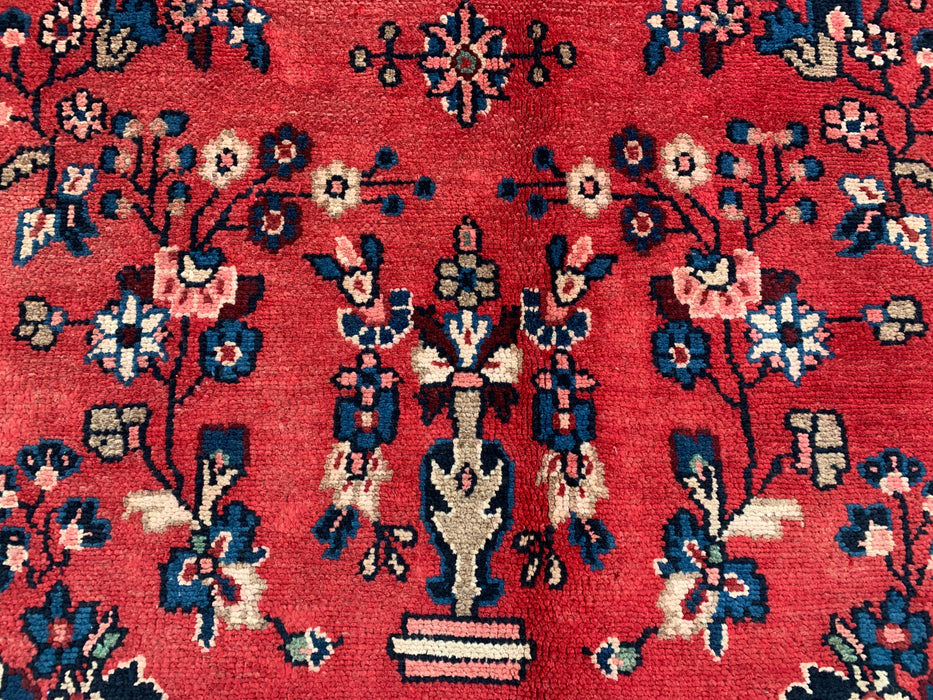 Handmade Persian Wool Area Rug 7x10 - Red Floral Medallion Persian Style Rug - Exact Size 9'3" x 6'10" - KBHM-686