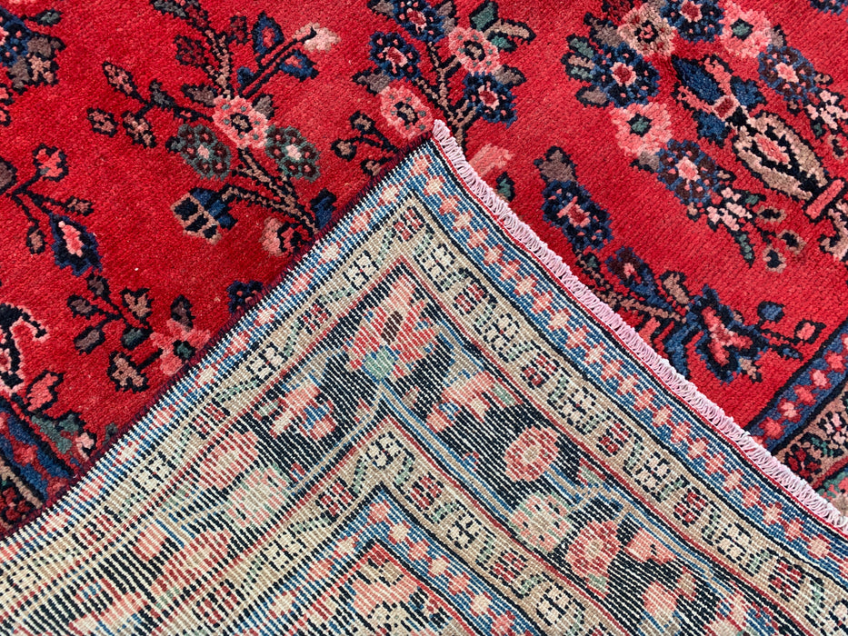 Handgemaakt Perzisch wollen vloerkleed 213x305 cm - Rood bloemrijk medaillon Perzische stijl kleed - Exacte maat 292 cm x 211 cm - KBHM-687