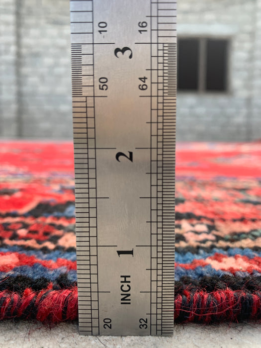 Handgemaakt Perzisch wollen vloerkleed 213x305 cm - Rood bloemrijk medaillon Perzische stijl kleed - Exacte maat 292 cm x 211 cm - KBHM-687