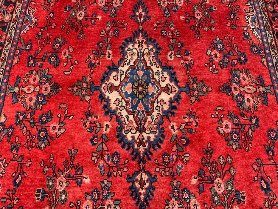 Handgemaakt Perzisch wollen vloerkleed 213x305 cm - Rood bloemrijk medaillon Perzische stijl kleed - Exacte maat 292 cm x 211 cm - KBHM-687
